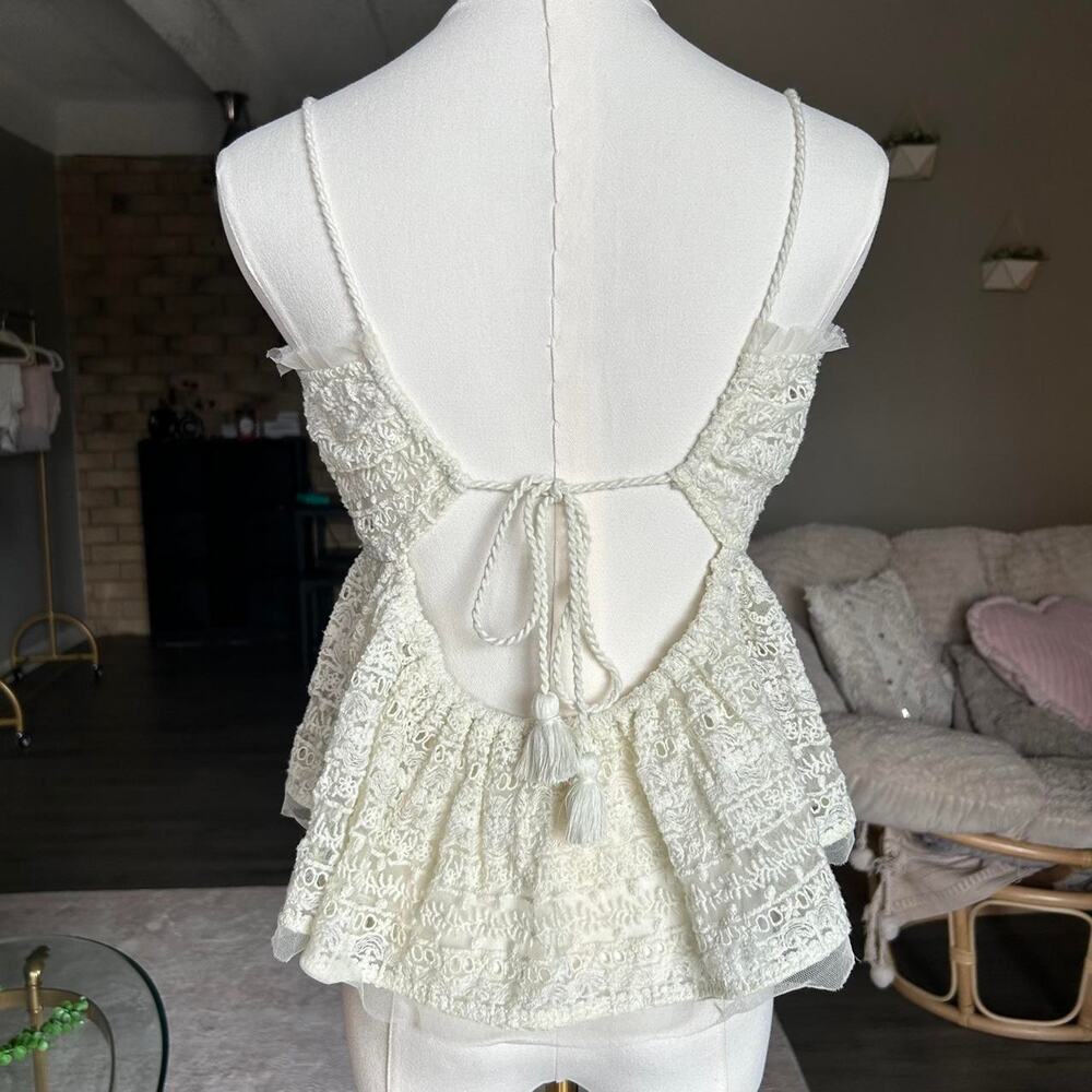 Free people cream lace cami